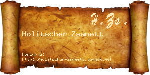 Holitscher Zsanett névjegykártya